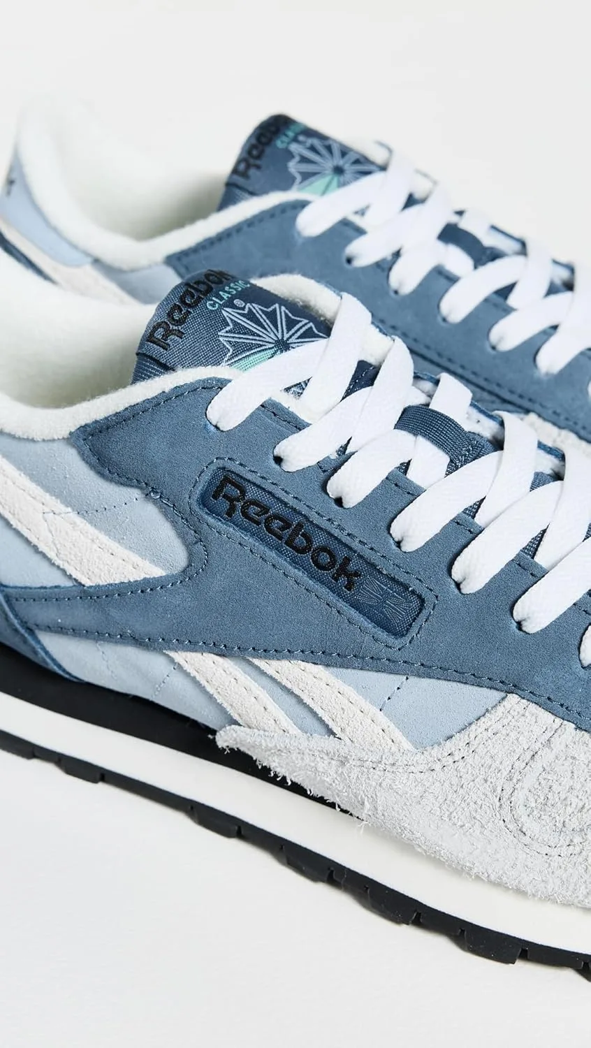 Кроссовки Reebok Unisex Adult Classic Leather V1, синий/серый — фото 4