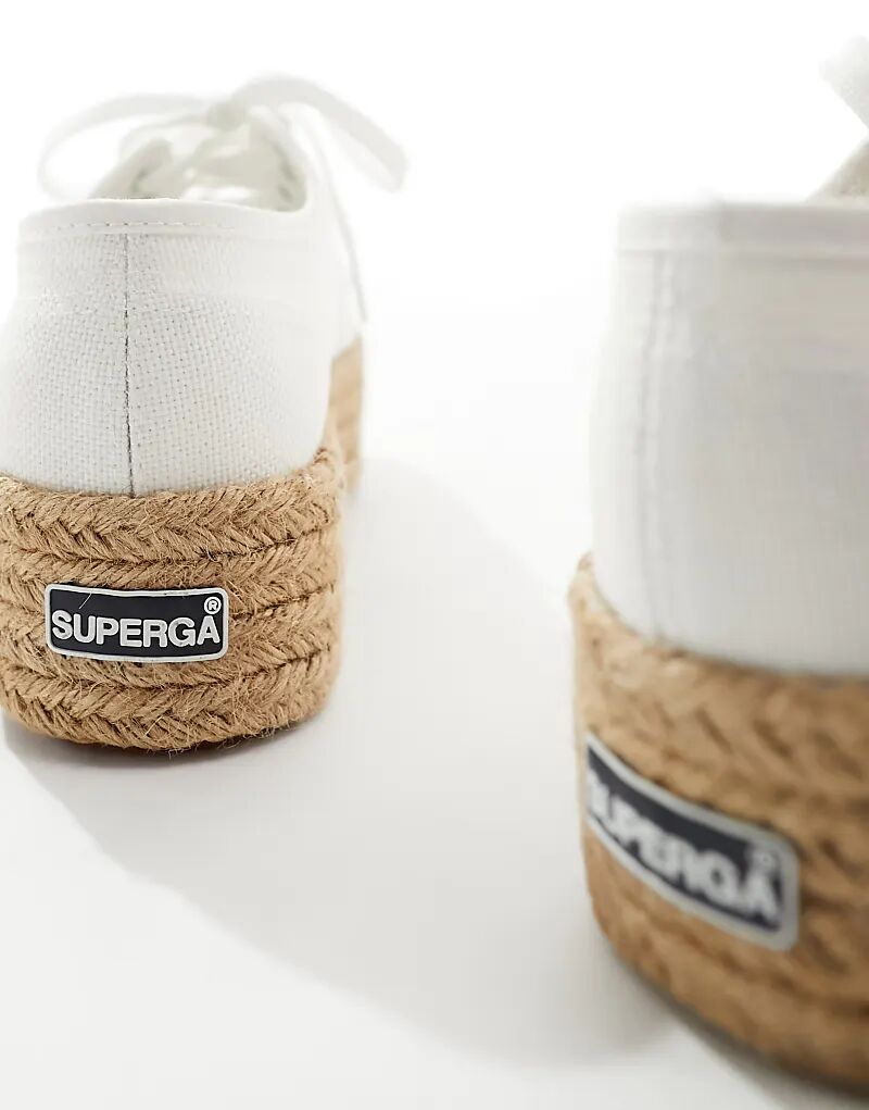 Кроссовки-эспадрильи Superga 2790 белого цвета на плоской подошве — фото 3
