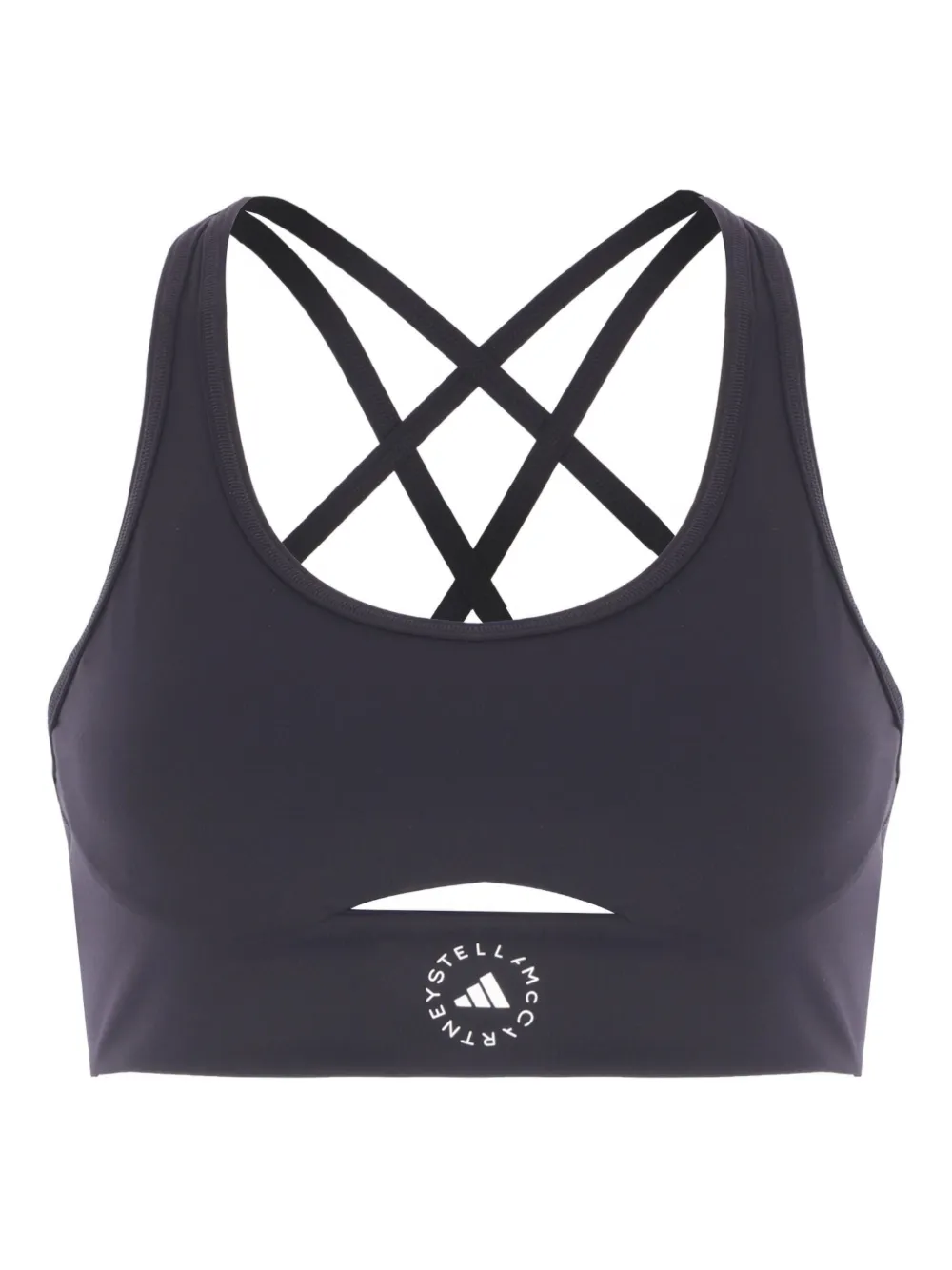 

Спортивный бюстгальтер с перекрестными бретелями на спине Adidas by Stella McCartney, черный