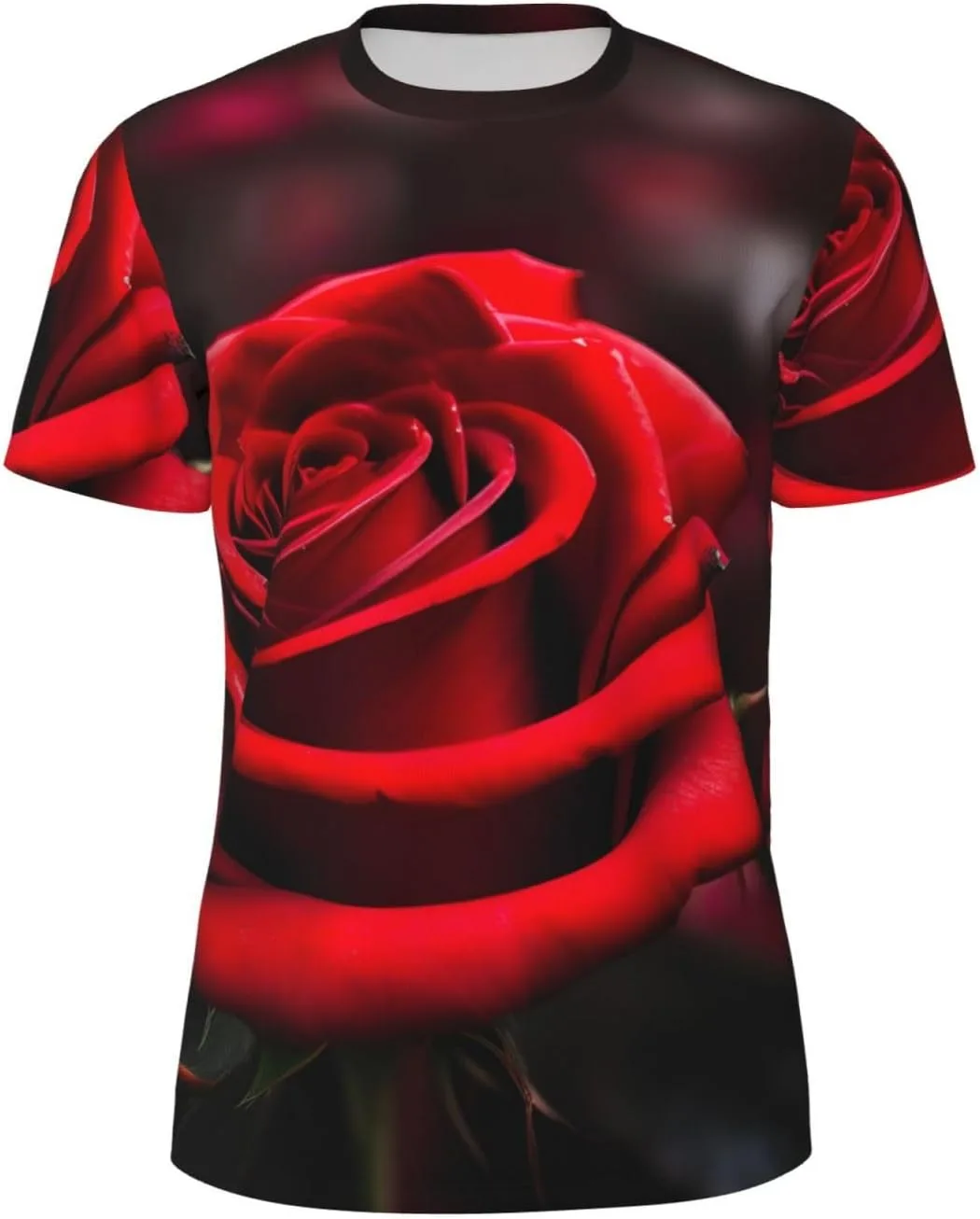 

Футболка мужская летняя с принтом красной розы, легкая и дышащая SDFHU