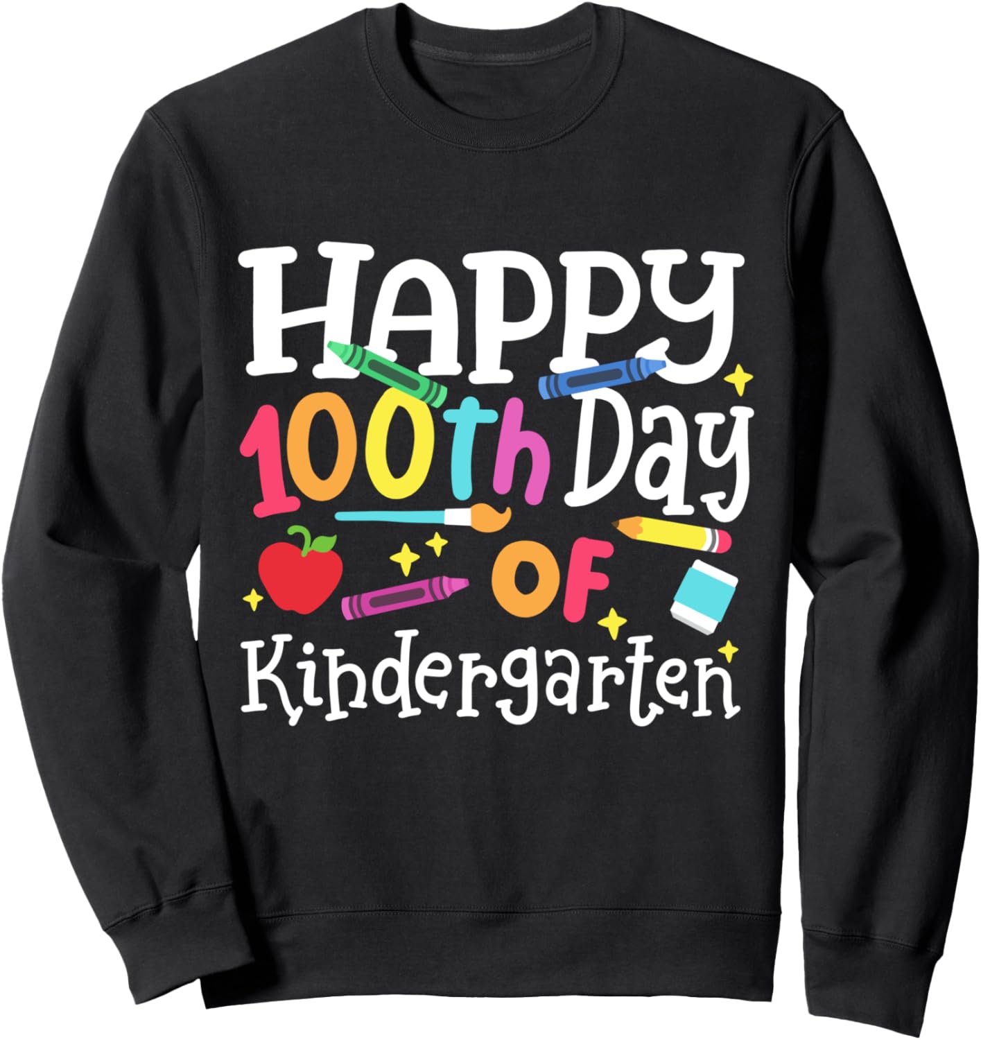 

Счастливого 100-го дня в детском саду! Толстовка «100 дней в школе» 100Th Day Of School Happy 100 Days Smarter Gifts, черный