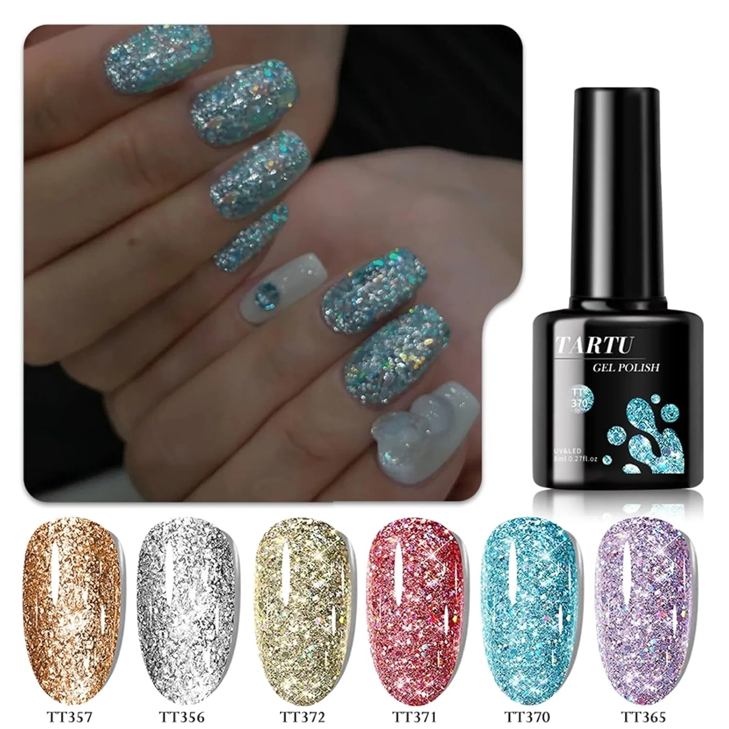 Набор из 6 гель-лаков «Cat Eye, Jelly & Paillettes» от TARTU (TT6074) Tartu, Tt6074 — фото 3