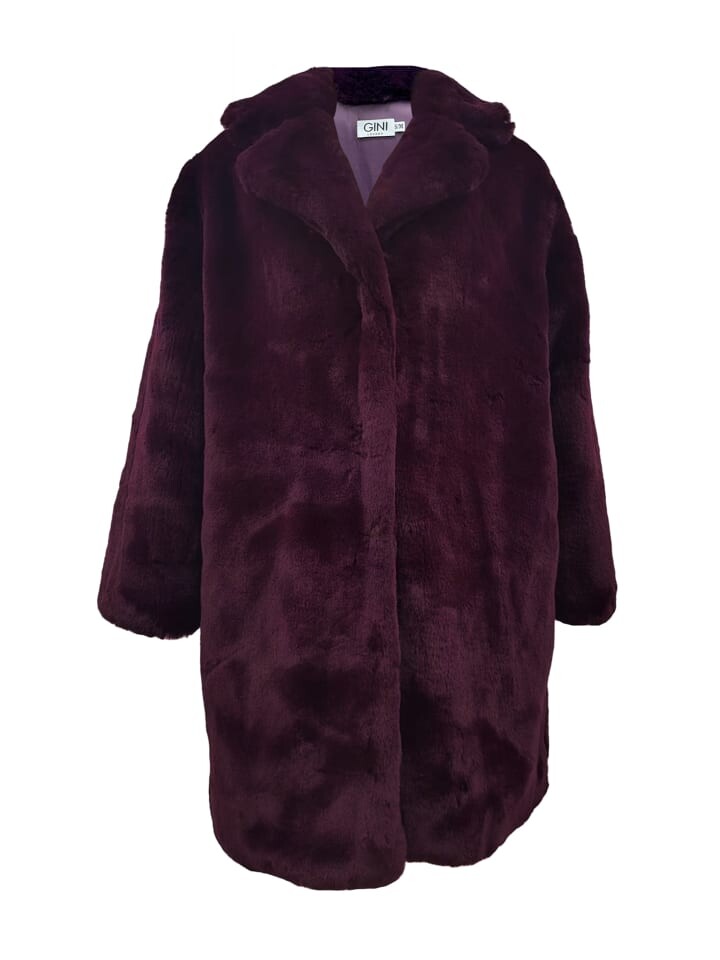 

Пуховик GINI LONDON Gini Faux Fur Lapel Collar Longline, цвет dark_purple