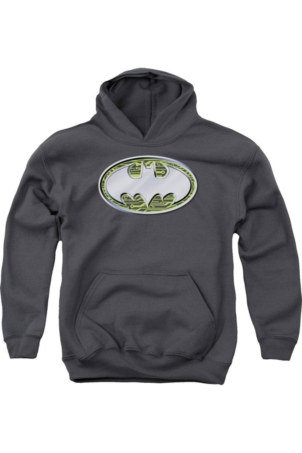 

Детская толстовка с капюшоном Batman Circuits Logo Gildan, Charcoal
