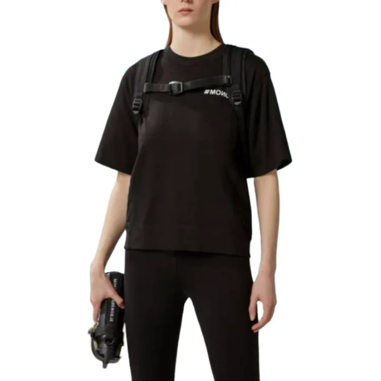 

Футболка из хлопка с принтом Mountain logo Moncler, черный