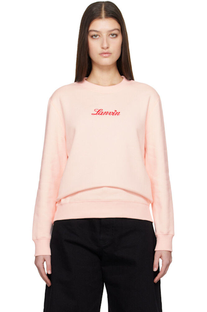 

Розовый свитшот с вышивкой «Lanvin»