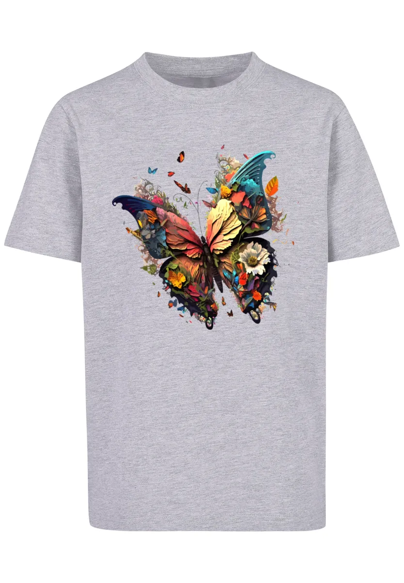 

F4NT4STIC Футболка "Butterfly Colorful", принт, серый