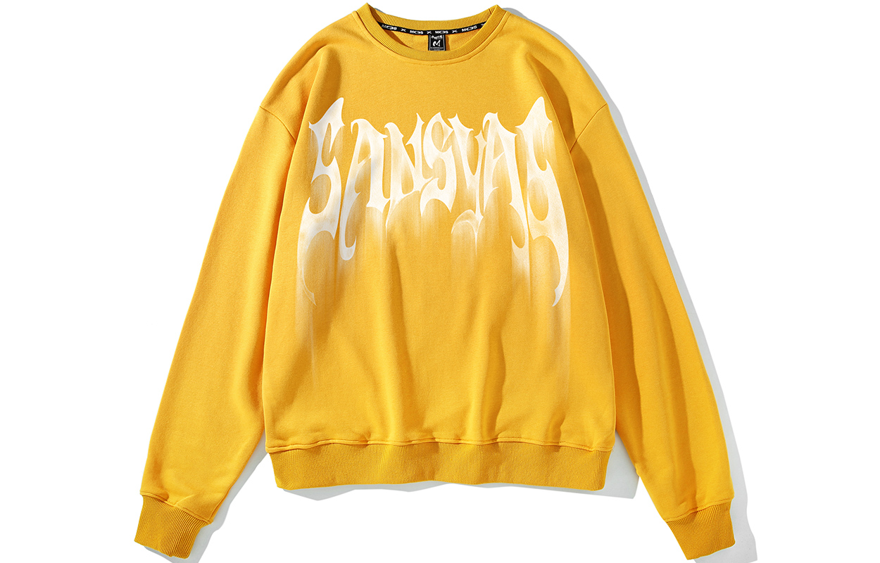 

Толстовка унисекс с круглым вырезом, средней толщины, стандартного размера Sansyas, crew neck sweatshirt желтый
