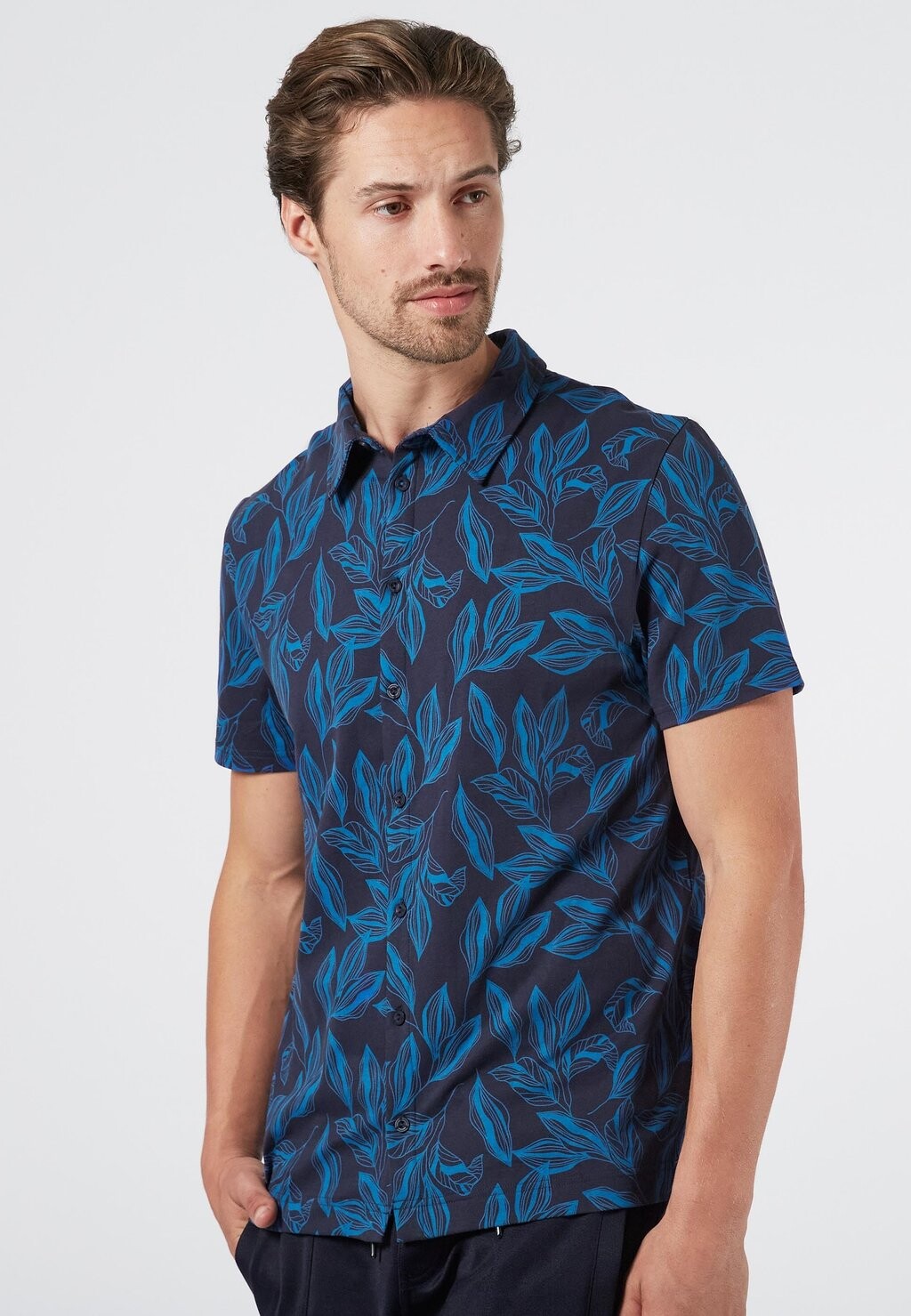 

Рубашка OCEANS OF DARKNESS WITH LEAF PRINT 4funkyflavours, темно-синий