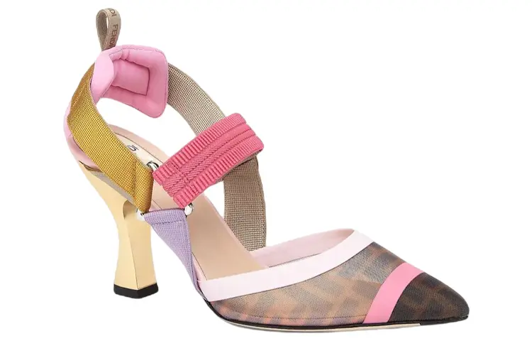 Туфли на высоком каблуке Colibri женские коричневые Fendi — фото 3