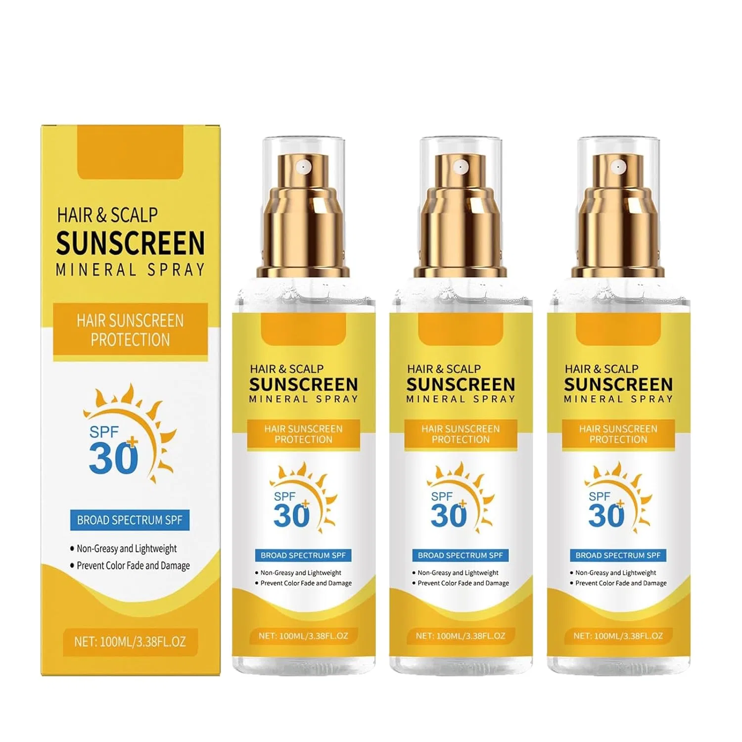 Солнцезащитный спрей SPF 30 для волос и кожи головы Bainuai