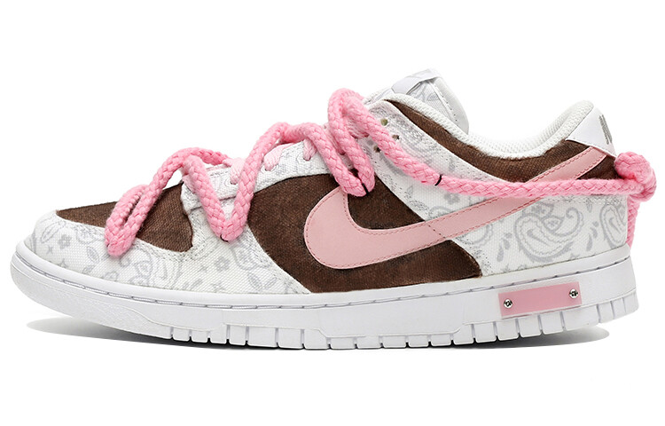 

Кроссовки Nike Dunk Skateboard Shoes Women's Low-Top White Brown/Pink