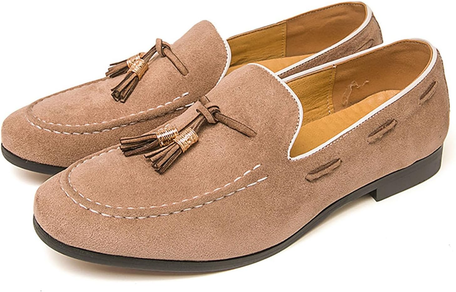 

Мужские мягкие замшевые пенни-лоферы с кисточками, удобные туфли на подкладке, слипоны, классические мокасины из кожи для ходьбы и работы Nxnbhsl, светло-коричневый