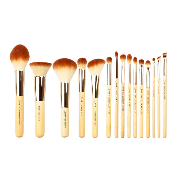 

Набор кистей для макияжа лица из бамбука T140, 15 шт. Jessup Mature peeled bamboo makeup brush