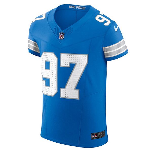 Мужская футболка Aidan Hutchinson Detroit Lions Vapor FUSE Elite синего цвета Nike — фото 3
