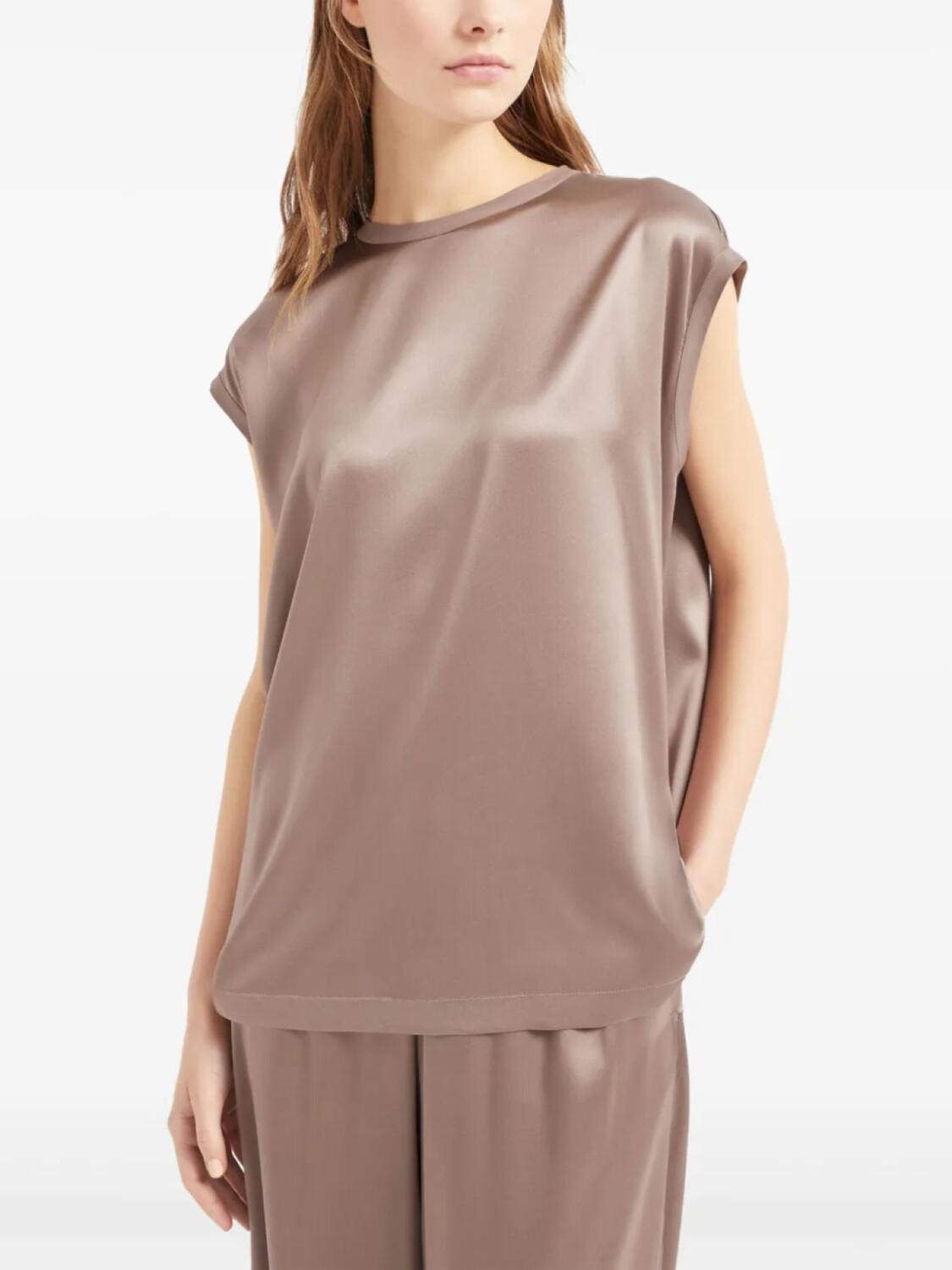 Brunello Cucinelli футболка с декором Monili, нейтральный цвет — фото 3