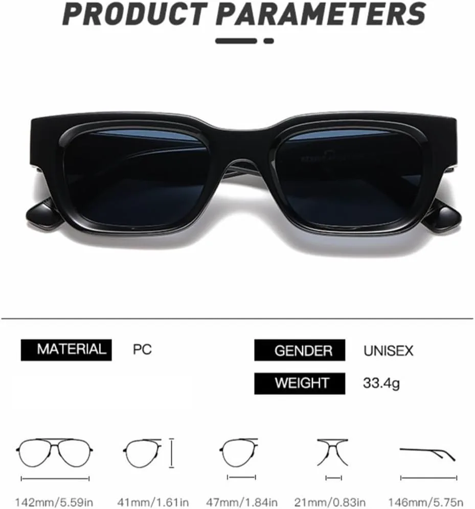 

Женские прямоугольные винтажные солнцезащитные очки в стиле ретро с заостренными кончиками, женские очки «кошачий глаз», очки для вождения UATXTAU, Black