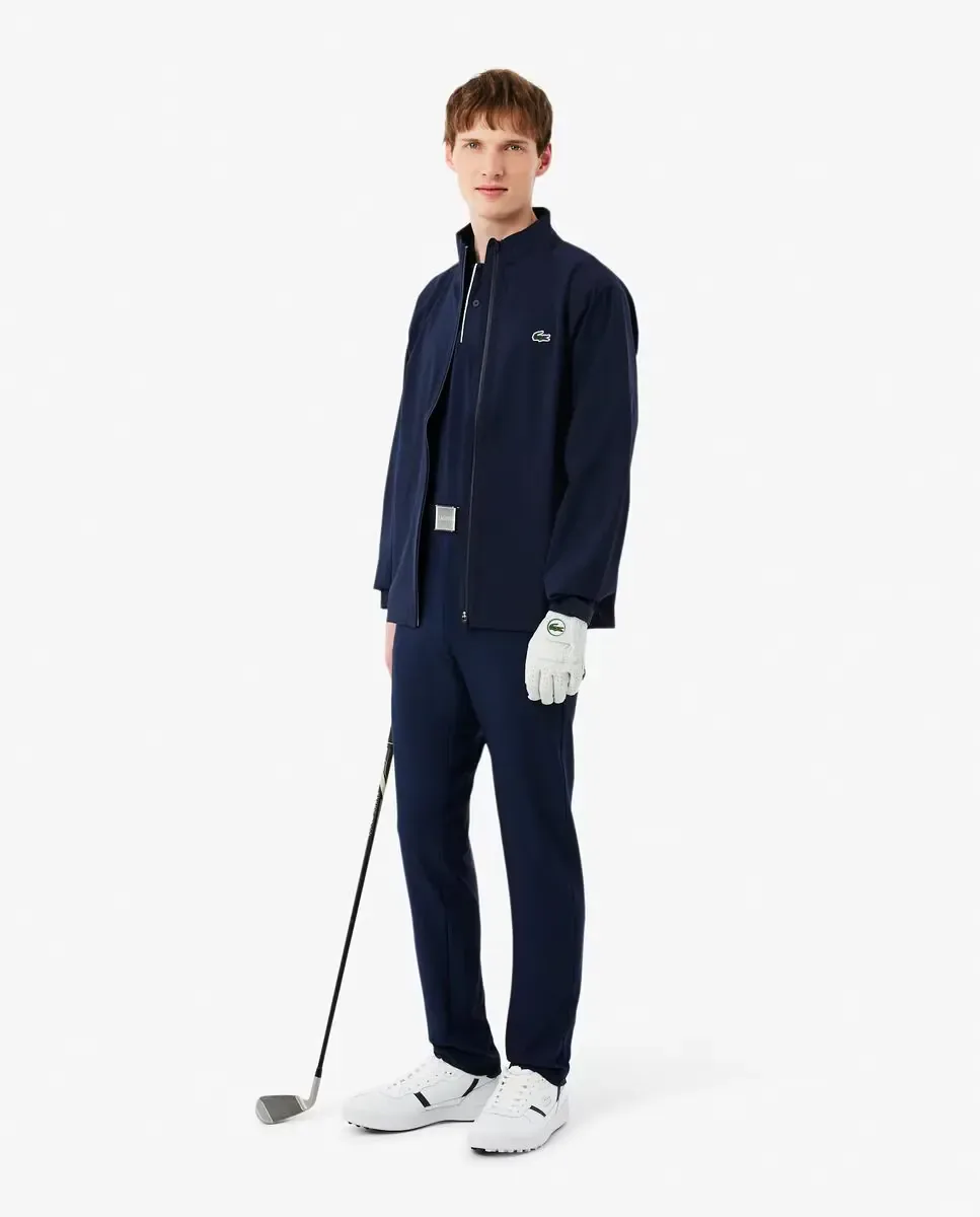 Мужская гольф-поло из минпикуэ с терморегуляцией Lacoste, темно-синий — фото 4