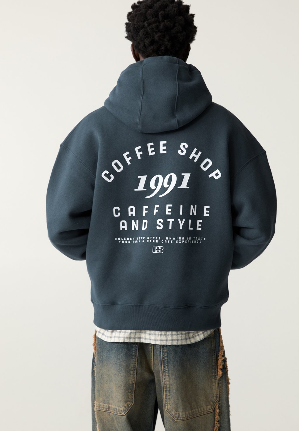 

Толстовка PRINTED PULL&BEAR, темно-синий
