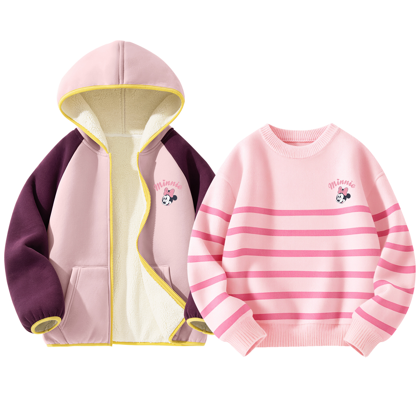 Детский спортивный комплект Casual Sportswear 2 Piece Set Disney, [thickened and fleece-lined]di lift k фиолетовый+silicone di lift k фиолетовый — фото 3