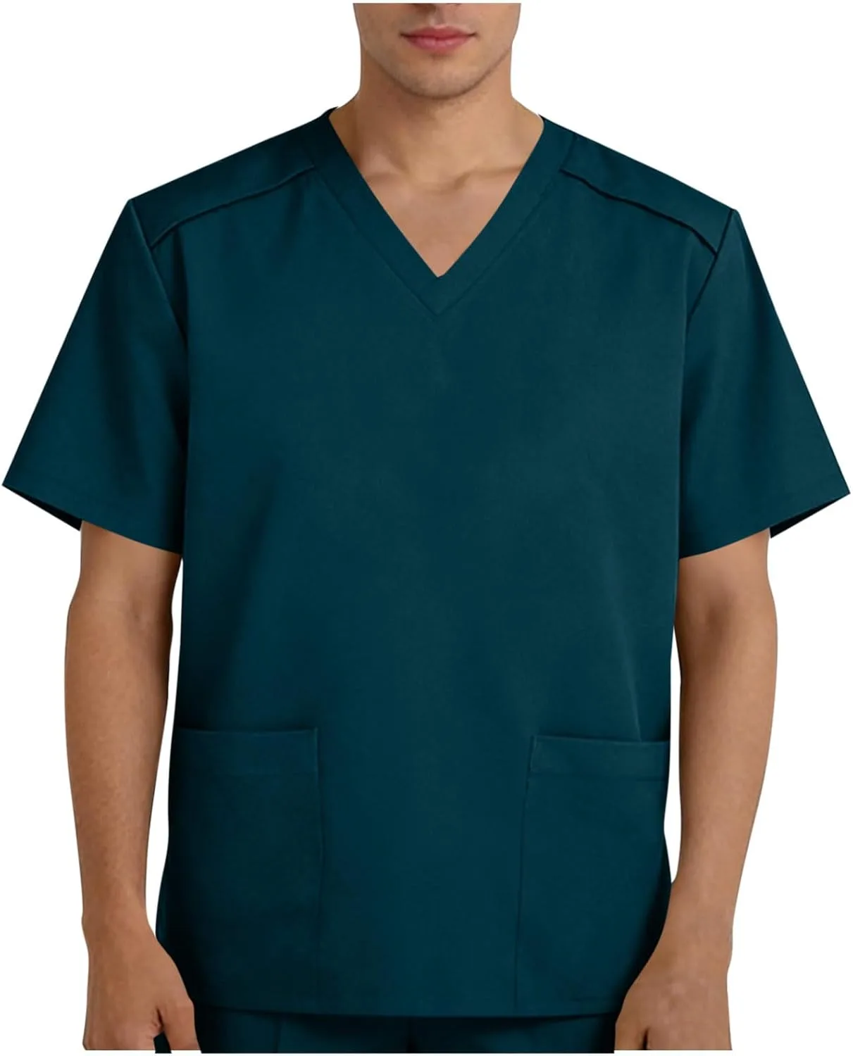 

Футболка с V-образным вырезом для мужчин, однотонная, с коротким рукавом и карманами Sdeycui