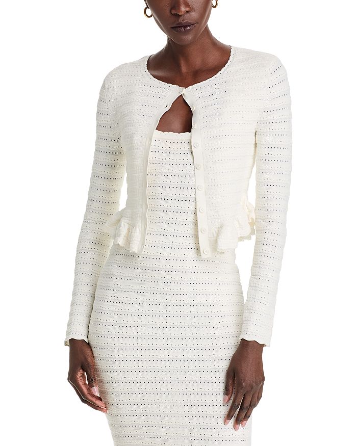 

Кардиган с круглым вырезом Rogan LoveShackFancy, слоновая кость/кремовый