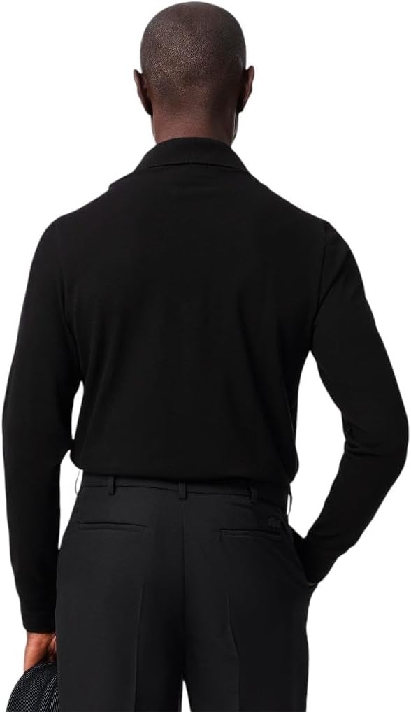 Lacoste мужская длинная рубашка поло из стрейч-хлопка Paris, Black — фото 3