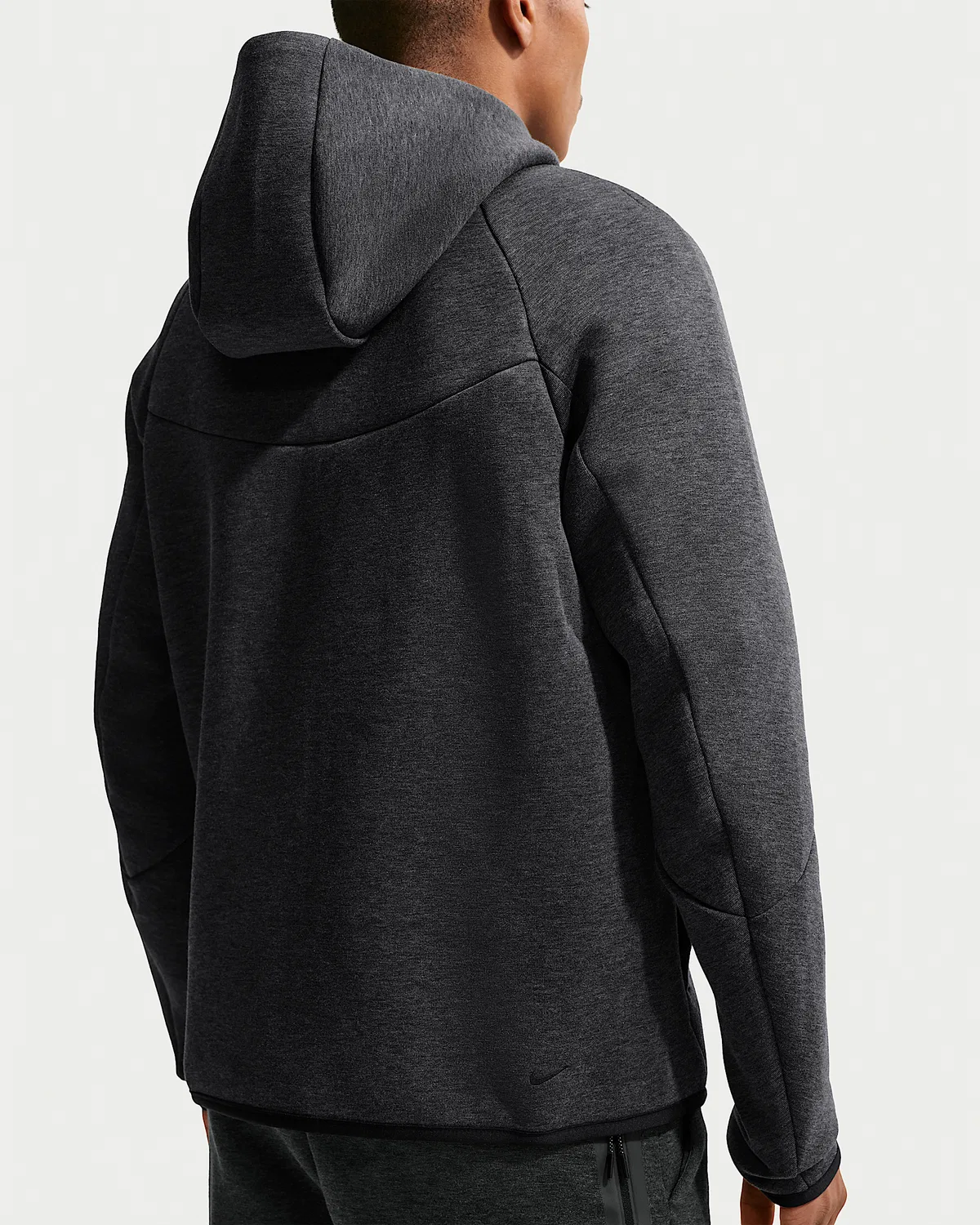 Мужская флисовая ветровка Nike Tech на молнии, Black Heather/Black — фото 2
