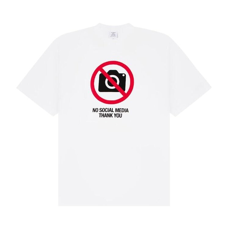 

Футболка Vetements No Social Media T-Shirt, белый