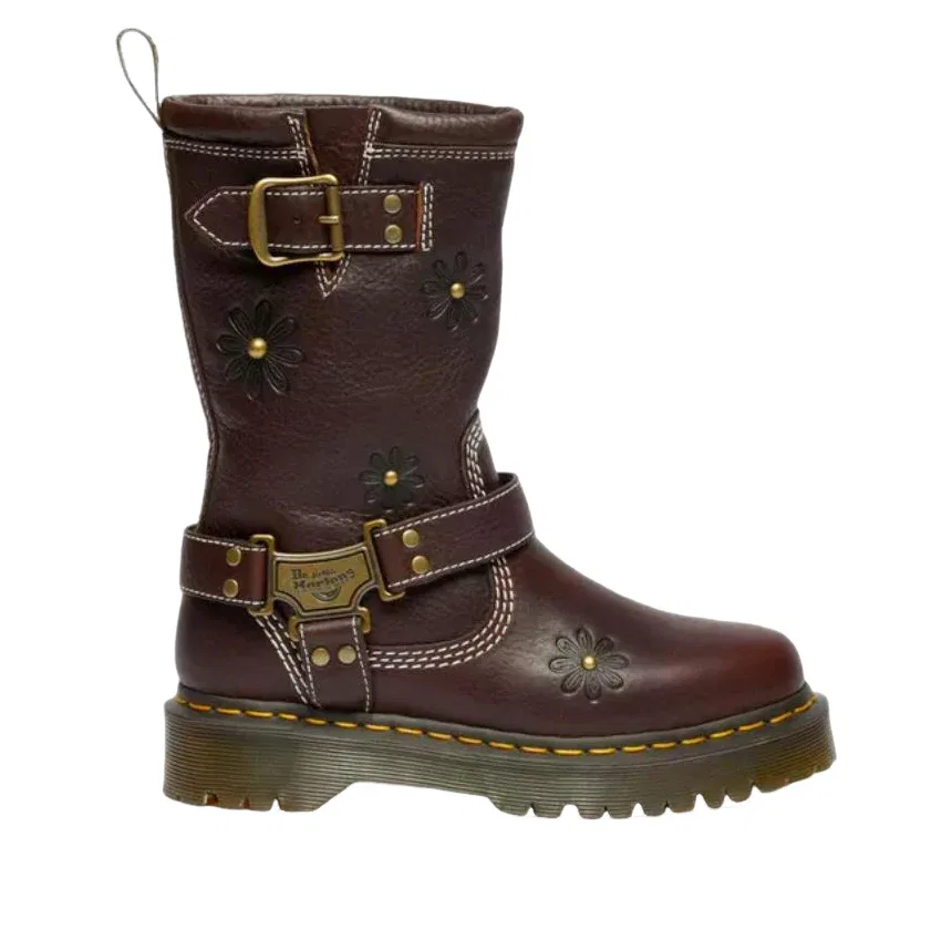 Ботинки Dr. Martens Anistone Hi Flower Rigger Boots, темно-коричневые — фото 2