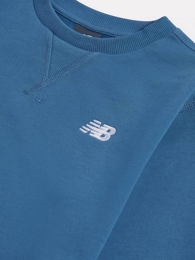 Детский свитшот с маленьким логотипом New Balance, Shoreline Blue — фото 3