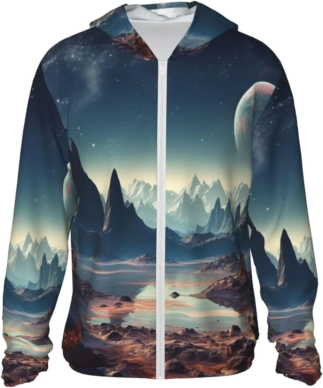 

Мужская толстовка с капюшоном UPF 50+ для защиты от солнца, на молнии, с длинным рукавом и карманом FHEBNDS