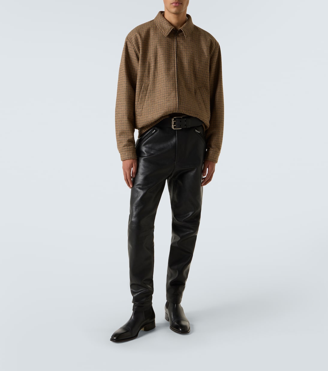 Габи в клетку "гусиная лапка" Saint Laurent, Beige/Marron/Noir — фото 2