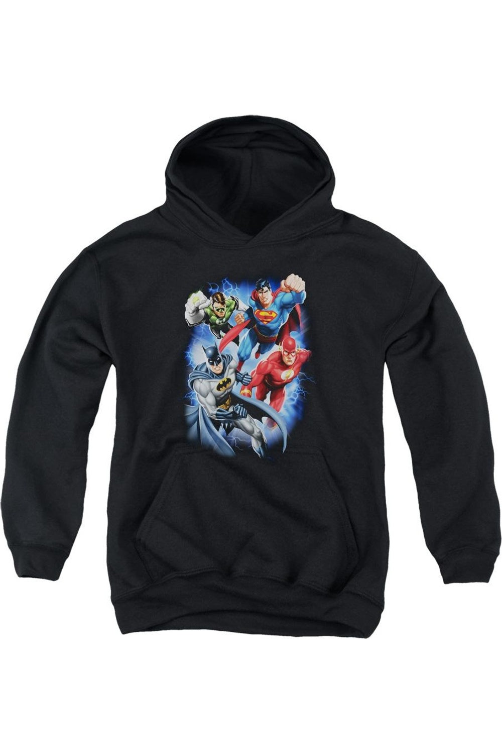 

Молодежная толстовка с капюшоном Justice League of America Storm Makers Gildan, черный