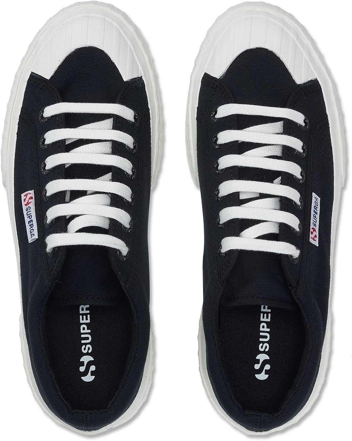 Мужские кроссовки Superga 2631 Stripe Platform, белый/черный — фото 4