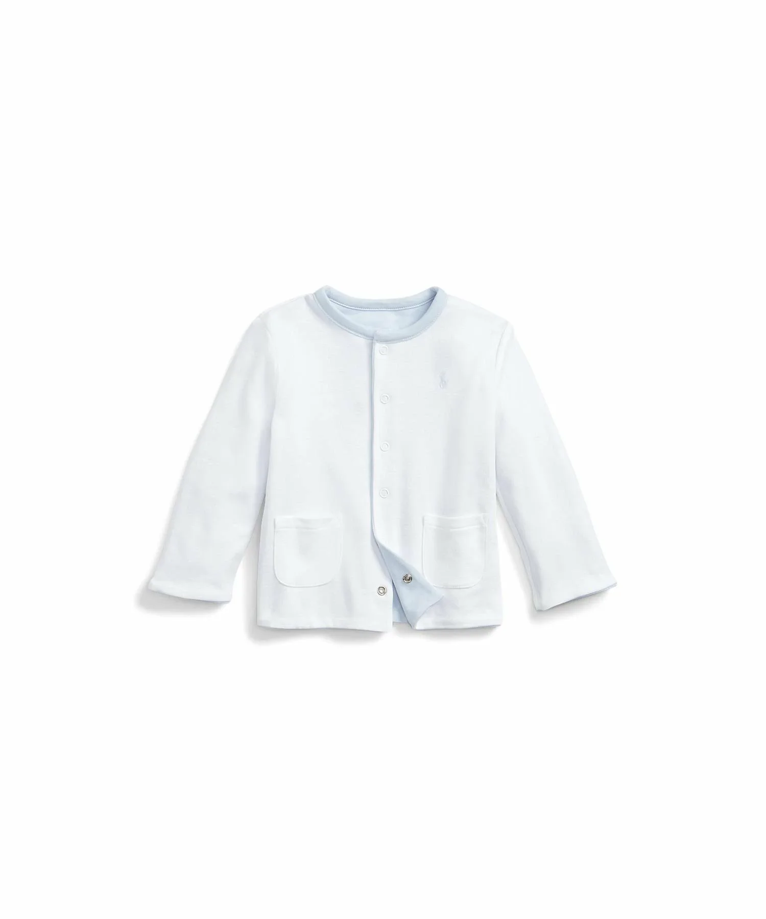 Детская двусторонняя хлопковая трикотажная куртка из хлопка Polo Ralph Lauren, 400 Blue — фото 2