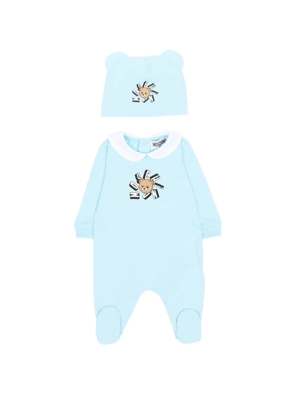 

Комплект детской одежды с принтом медведя Moschino Kids, синий