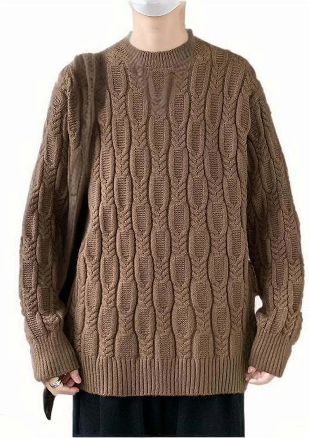 

Мужской текстурированный свитер с длинным рукавом