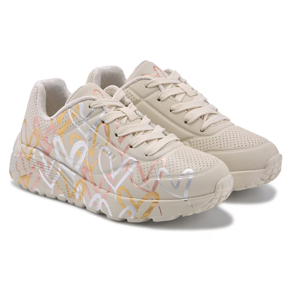 

Детские кроссовки jgoldcrown street uno lite от Skechers для маленьких и больших детей, natural/metallic