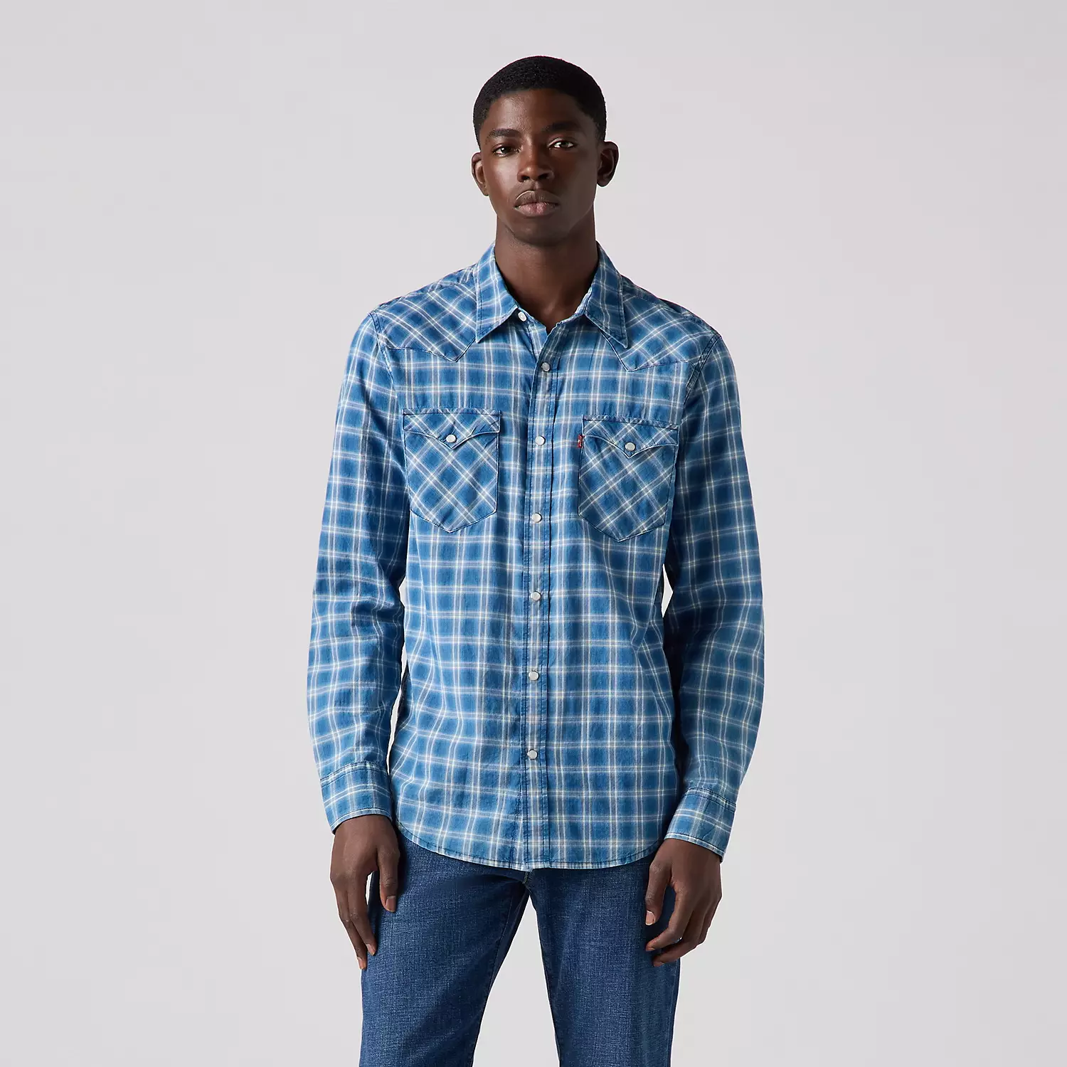 

Классическая рубашка в стиле вестерн-стандарт Levi's, цвет Weaver Indigo Shadow Plaid - Medium Wash