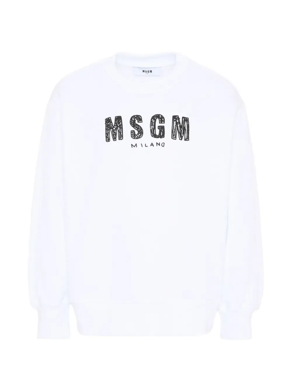 Свитшот с круглым вырезом и логотипом Msgm Kids, белый