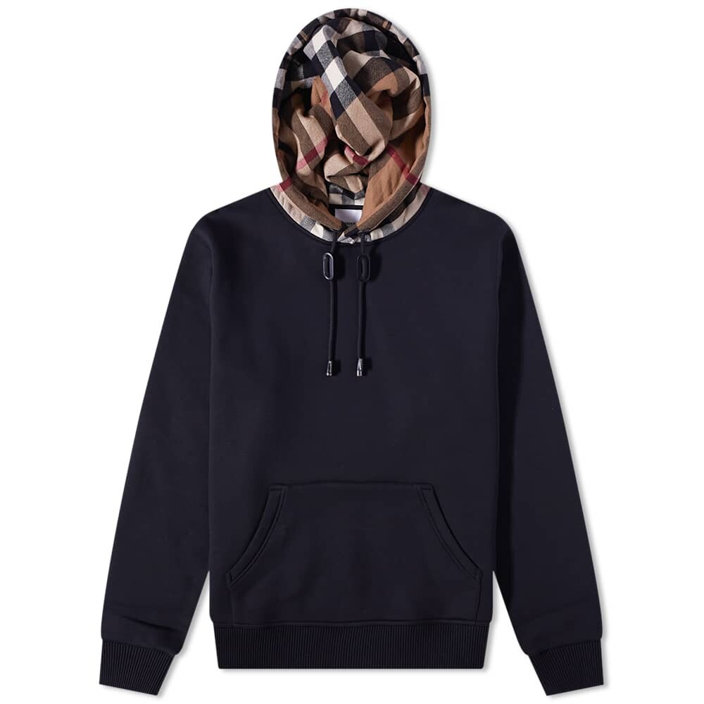 

Худи Burberry Samuel в клетку с капюшоном, черный