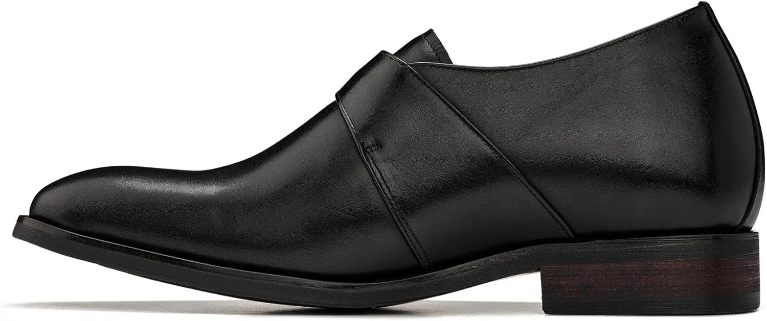 

Мужские невидимые обувные подъемники CALTO - лоферы с пряжкой-монахом из коричневой кожи, с удобной посадкой без шнурков - увеличивают рост на 2,8 дюйма - модель Y7255 - размер 12 D(M) США No Brand, черный