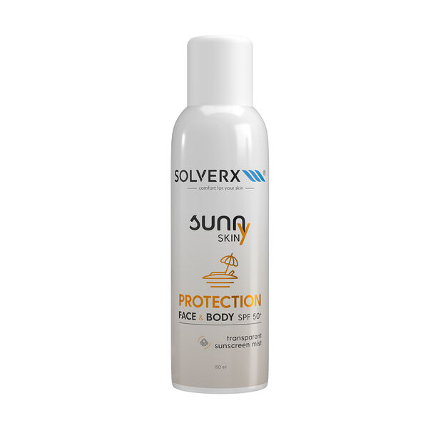 

Солнцезащитный спрей для лица и тела с spf50+, 150 мл Solverx Sunny skin protection