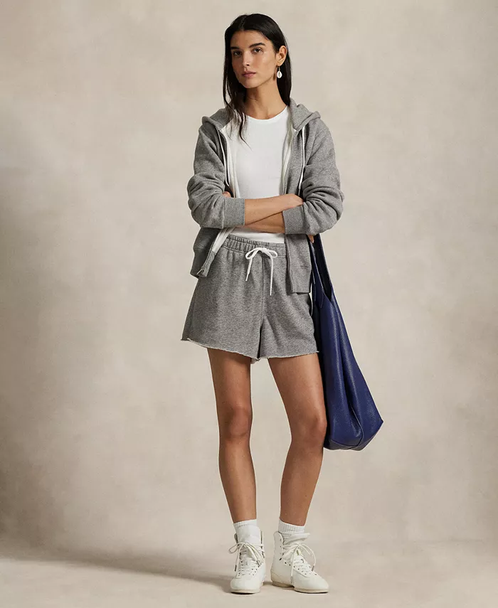 

Женские легкие флисовые шорты на завязках Polo Ralph Lauren, серый