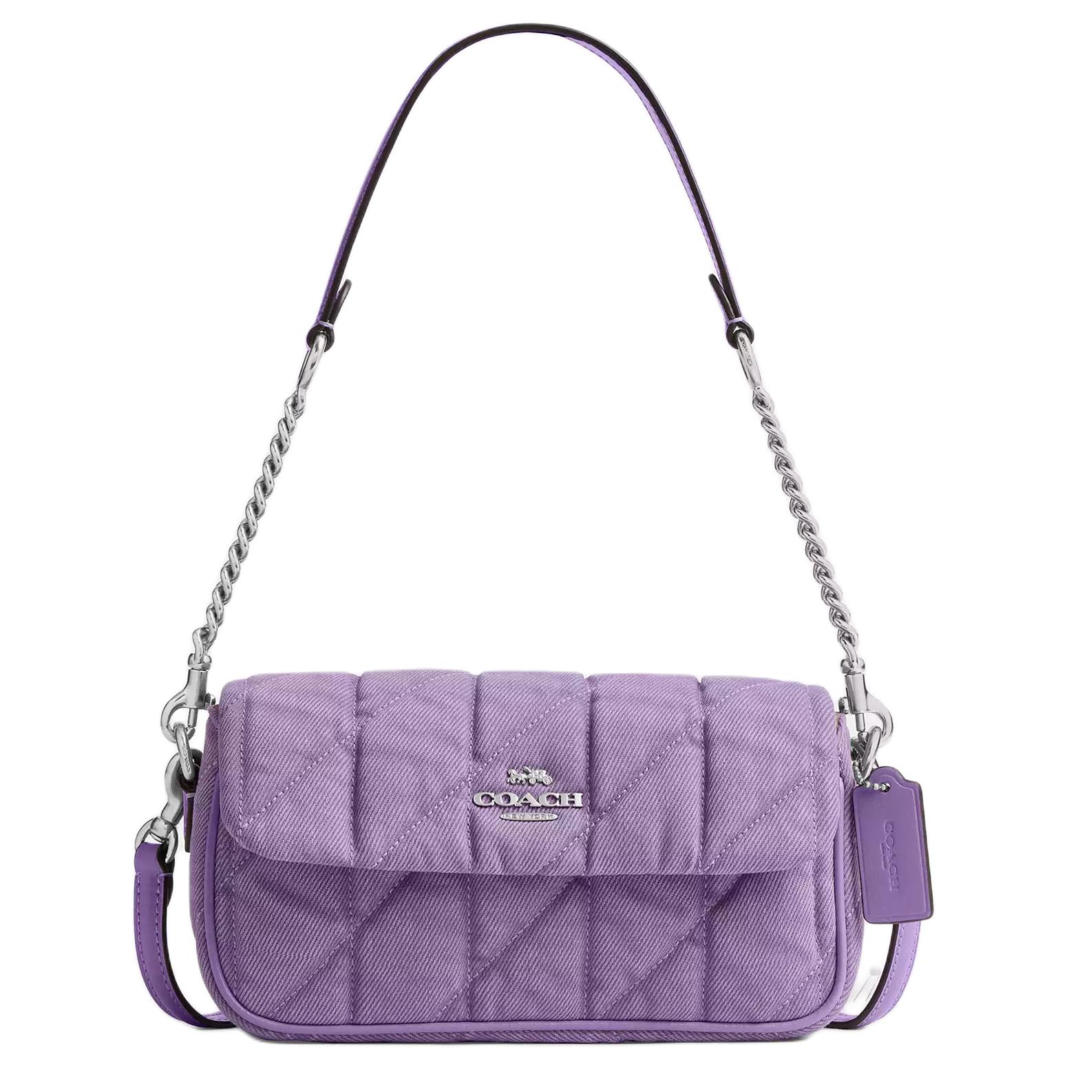 

COACH Хейли джинсовая мини-сумка через плечо женская фиолетовая