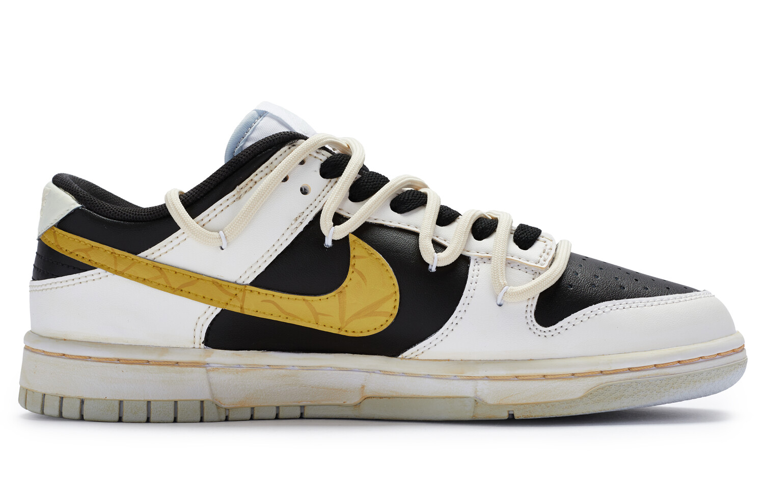 

Кроссовки Nike Dunk Skateboard Shoes Men Low-Top White Black/Yellow