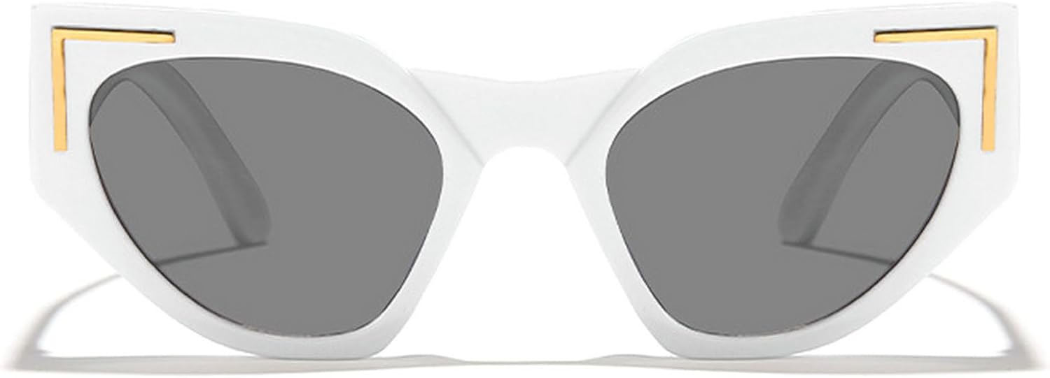 

Винтажные солнцезащитные очки «кошачий глаз» для женщин, модные очки с нерегулярным градиентом, роскошные женские солнцезащитные очки с леопардовым принтом mincl, White