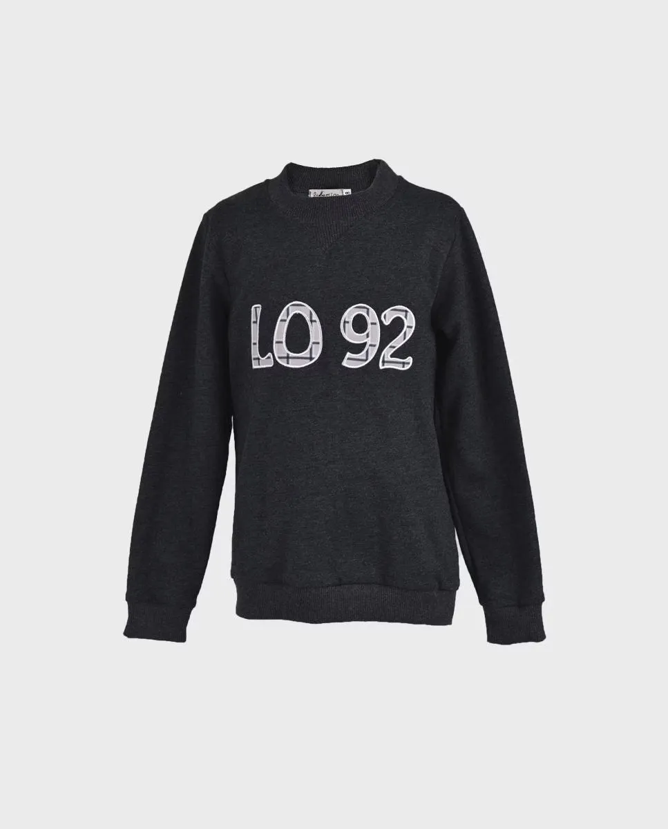 

Серый девичий свитшот с рисунком спереди La Ormiga