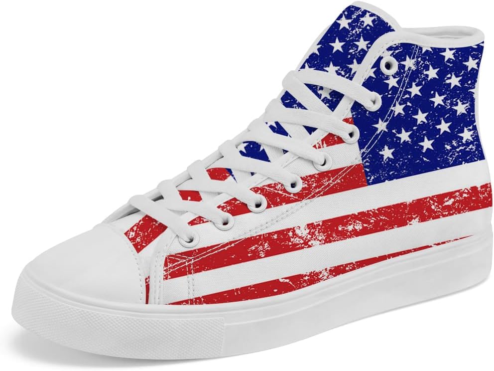 

Мужские и женские кроссовки на высокой подошве с американским флагом, красно-бело-синие, на шнуровке, повседневные Chebing
